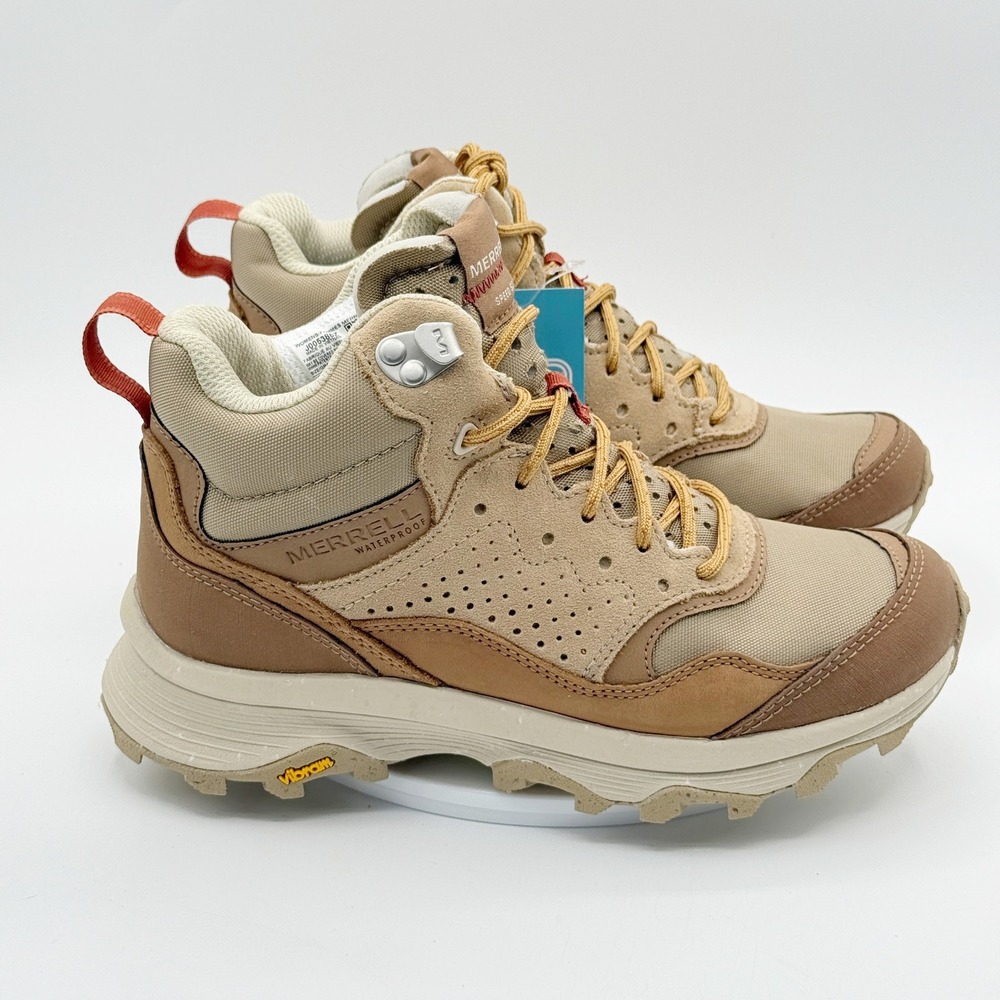Merrell Speed Solo Mid Waterproof Hike Trail Size 6 Womens Tobacco/Gold NEW‎